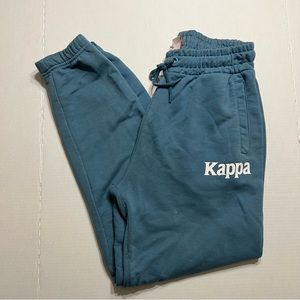 Kappa Sweatpants Mens Medium Blue Yellow Logo Joggers